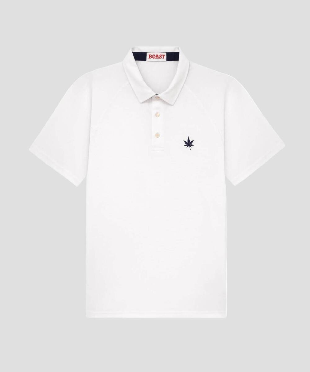 NEW BOAST men's performance raglan polo in white